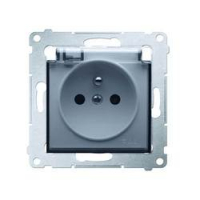 KONTAKT SIMON - GNIAZDO POJEDYNCZE Z UZIEMIENIEM 2P+Z Z PRZESŁONAM BEZ USZCZELKĄ Z KLAPKĄ ZACISKI ŚRUBOWE 16A 250V IP44 BIAŁY SIMON 54 - DGZ1BUZ.01/11A