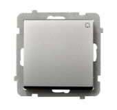 OSPEL - ŁĄCZNIK ZWIERNY DZWONEK ZACISKIAUTOMATYCZNE 10AX 250V IP20 SREBRNY MAT SONATA - ŁP-6R/m/38