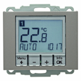 HAGER - REGULATOR TEMPERATURY ZE STEROWANIEM CZASOWYM I ELEMENTEM CENTRALNYM STAL SZLACHETNA LAKIEROWANA  - 20447104