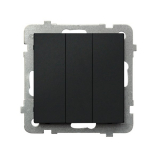 OSPEL - ŁĄCZNIK POTRÓJNY ZACISKI AUTOMATYCZNE 10AX 250V IP20 CZARNY METALIK SONATA - ŁP-13R/m/33
