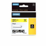DYMO - TAŚMA WINYLOWA Z TRWAŁYM KLEJEM CZARNA NA ŻÓŁTYM 19MM x 5,5MB RHINO - 18433