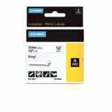 DYMO - TAŚMA WINYLOWA Z TRWAŁYM KLEJEM CZARNA NA BIAŁYM 12MM x 5,5MB RHINO - 18444