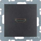 HAGER - GNIAZDO HDMI Z PRZYŁĄCZEM 90° ANTRACYT MAT B.KWADRAT/B.3/B.7  - 3315431606