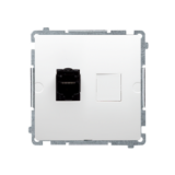 KONTAKT SIMON - GNIAZDO KOMPUTEROWE POJEDYNCZE RJ45 KAT. 6 Z PRZESŁONAMI PRZECIWKURZOWĄ BIAŁY  BASIC - BM61.01/11