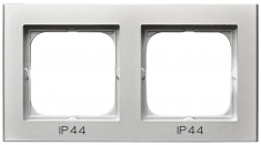 OSPEL - RAMKA PODWÓJNA DO ZESTAWÓW IP44 SREBRO MAT SONATA - RH-2R/38