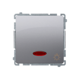 KONTAKT SIMON - Przycisk światło z podświetleniem LED (moduł) 10AX, 250V~, szybkozłącza; stal inox - BMS1L.01/21