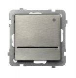 OSPEL - ŁĄCZNIK KRZYŻOWY Z PODŚWIETLENIEM ZACISKI AUTOMATYCZNE 16AX 250V IP20 STAL INOX SONATA - ŁP-4RMS/m/37