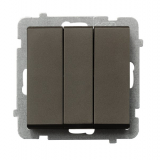 OSPEL - ŁĄCZNIK POTRÓJNY ZACISKI AUTOMATYCZNE 10AX 250V IP20 CZEKOLADOWY METAL SONATA - ŁP-13R/m/40