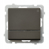 OSPEL - ŁĄCZNIK ZWIERNY ŚWIATŁO Z PODŚWIETLENIEM ZACISKI AUTOMATYCZNY 10AX 250V IP20 CZEKOLADOWY METAL SONATA - ŁP-5RS/m/40
