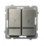 OSPEL - ŁĄCZNIK ŻALUZJOWY Z PODŚWIETLENIEM ZACISKI AUTOMATYCZNE 10AX 250V IP STAL INOX SONATA - ŁP-7RMS/m/37