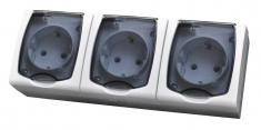 OSPEL - GNIAZDO POTRÓJNE Z UZIEMIENIEM SCHUKO MADERA - GNH-3NS/00/d