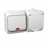 SCHNEIDER ELECTRIC - ZESTAW ŁĄCZNIK PODŚWIETLANY + GNIAZDO BIAŁY CEDAR PLUS - WDE000581