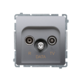 KONTAKT SIMON - Gniazdo antenowe R-TV-DATA (moduł). 1x wejście: 5–862 MHz; stal inox - BMAD.01/21