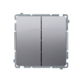 KONTAKT SIMON - Łącznik schodowy podwójny z podświetleniem LED (moduł) 10AX, 250V~, zaciski śrubowe; stal inox - BMW6/2L.01/21