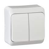 SCHNEIDER ELECTRIC - ŁĄCZNIK PODWÓJNY NATYNKOWY IP20 10AX 250V BIAŁY PRIMA - WDE001050