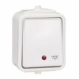 SCHNEIDER ELECTRIC - PRZYCISK 'ŚWIATŁO' PODŚWIETLANY N/T IP44 BIAŁY CEDAR - WNT102CS01