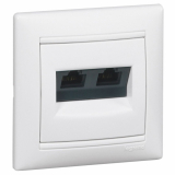 LEGRAND - GNIAZDO KOMPUTEROWE PODWÓJNE 2XRJ45 KAT. 5E UTP BIAŁY VALENA - 774231