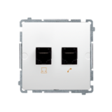 KONTAKT SIMON - GNIAZDO KOMPUTEROWO-TELEFONICZNE RJ45+RJ12 KAT. 5 BIAŁY BASIC - BMF5T.02/11