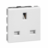 LEGRAND - GNIAZDO POJEDYNCZE Z UZIEMIENIEM 2P+Z STANDARD ANGIELSKI ZACISKI ŚRUBOWE 2 MODUŁY 13A 250V BIAŁY MOSAIC - 077505
