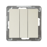 OSPEL - ŁĄCZNIK POTRÓJNY ZACISKI AUTOMATYCZNE 10AX 250V IP20 ECRU IMPRESJA - ŁP-13Y/m/27