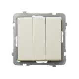 OSPEL - ŁĄCZNIK POTRÓJNY ZACISKI AUTOMATYCZNE 10AX 250V IP20 ECRU SONATA - ŁP-13R/m/27