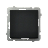 OSPEL - ŁĄCZNIK PODWÓJNY ZWIERNY ZACISKI AUTOMATYCZNE 10AX 250V IP20 CZARNY METALIK SONATA - ŁP-17R/m/33