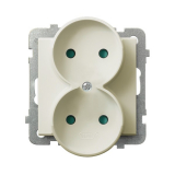 OSPEL - GNIAZDO PODWÓJNE Z PRZESŁONAMI TORÓW PRĄDOWYCH MODUL ECRU SONATA - GP-2RRP/m/27