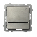 OSPEL - ŁĄCZNIK ZWIERNY DZWONEK Z PODŚWIETLENIEM NIEBIESKIM ZACISKI AUTOMATYCZNE 10AX 250V IP20 STALOWY INOX SONATA - ŁP-6RMS/m/37