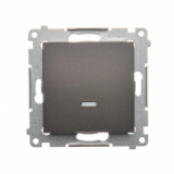 KONTAKT SIMON - Łącznik jednobiegunowy z podświetleniem LED (moduł) 10AX, 250V~, szybkozłącza; brąz mat - DW1L.01/46