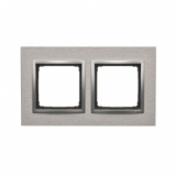KONTAKT SIMON - Ramka 2-krotna Nature-Metal, INOX KLASYCZNY, IP20/IP44* (*IP44-należy zastosować zestaw uszczelek DUN2) - DRN2/77