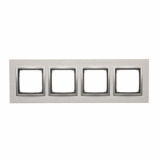 KONTAKT SIMON - Ramka 4-krotna Nature-Metal, INOX KLASYCZNY, IP20/IP44* (*IP44-należy zastosować zestaw uszczelek DUN4) - DRN4/77