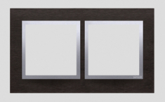 KONTAKT SIMON - Ramka 2-krotna Nature-Metal, INOX YIN, IP20/IP44* (*IP44-należy zastosować zestaw uszczelek DUN2) - DRN2/78