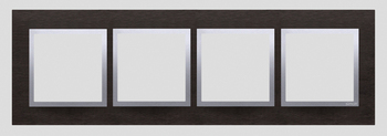 KONTAKT SIMON - Ramka 4-krotna Nature-Metal, INOX YIN, IP20/IP44* (*IP44-należy zastosować zestaw uszczelek DUN4) - DRN4/78