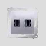 KONTAKT SIMON - Gniazdo HDMI podwójne (moduł); srebrny mat - DGHDMI2.01/43