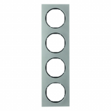 HAGER - RAMKA POCZWÓRNA STAL SZLACHETNA/CZARNY R.3 - 10142204