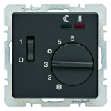 HAGER - REGULATOR TEMPERATURY PODŁOGI ZE STYKIEM ZWIERNYM ANTRACYT AKSAMIT Q.1/Q.3  - 20346086