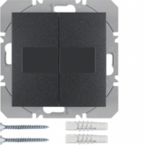 HAGER - PRZYCISK PODWÓJNY PŁASKI Z BATERIĄ SŁONECZNĄ ANTRACYT MAT S.1/B.3/B.7 KNX RF  - 85656185