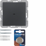 HAGER - PRZYCISK RADIOWY POJEDYNCZY PŁASKI QUICKLINK ANTRACYT Q.1/Q.3 KNX RF  - 85655226