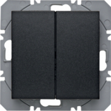 HAGER - PRZYCISK PODWÓJNY PŁASKI QUICKLINK ANTRACYT MAT B.KWADRAT/S.1/B.3/B.7 KNX RF  - 85656285