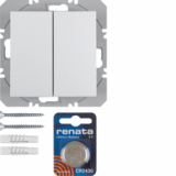 HAGER - PRZYCISK PODWÓJNY PŁASKI QUICKLINK BIAŁY POŁYSK S.1/B.3/B.7 KNX RF  - 85656289