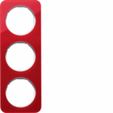 HAGER - RAMKA POTRÓJNA AKRYL PRZEŹROCZYSTY CZERWONY/BIAŁY R.1 - 10132349