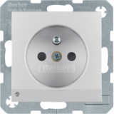HAGER - GNIAZDO Z UZIEMIENIEM I PODŚWIETLENIEM ORIENTACYJNYM LED ALU MAT BERKER B.KWADRAT/B.7 - 6765101404
