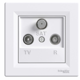 SCHNEIDER ELECTRIC - GNIAZDO ANTENOWE RTV-SAT KOŃCOWE KOMPLETNE 1DB BIAŁY ASFORA - EPH3500121