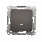 KONTAKT SIMON - Przycisk „dzwonek” z podświetleniem LED (moduł) 10AX, 250V~, szybkozłącza; brąz mat - DD1L.01/46