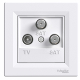 SCHNEIDER ELECTRIC - GNIAZDO ANTENOWE TV-SAT-SAT KOŃCOWE 1DB BIAŁY ASFORA - EPH3600121