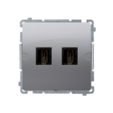 KONTAKT SIMON - Gniazdo HDMI podwójne (moduł); stal inox - BMGHDMI2.01/21