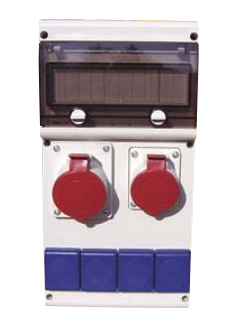 SCAME - ROZDZIELNIA BUDOWLANA GNIAZDA 2X32A/5P + 4X230V 11 MODUŁÓW IP44 - 632.33WW