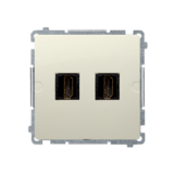 KONTAKT SIMON - Gniazdo HDMI podwójne (moduł); beż - BMGHDMI2.01/12