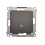 KONTAKT SIMON - Łącznik krzyżowy z podświetleniem LED (moduł) 10AX, 250V~, szybkozłącza; brąz mat - DW7L.01/46