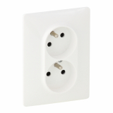 LEGRAND - GNIAZDO PODWÓJNE Z UZIEMIENIEM 2X2P+Z ZACISKI AUTOMATYCZNE 16A 250V IP20 BIAŁY VALENA LIFE - 753187
